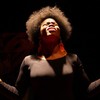 'Rie Shontel performs as her mother, Mabel Ree, who died of cancer, as part of her one-woman show 'Mama Juggs.'